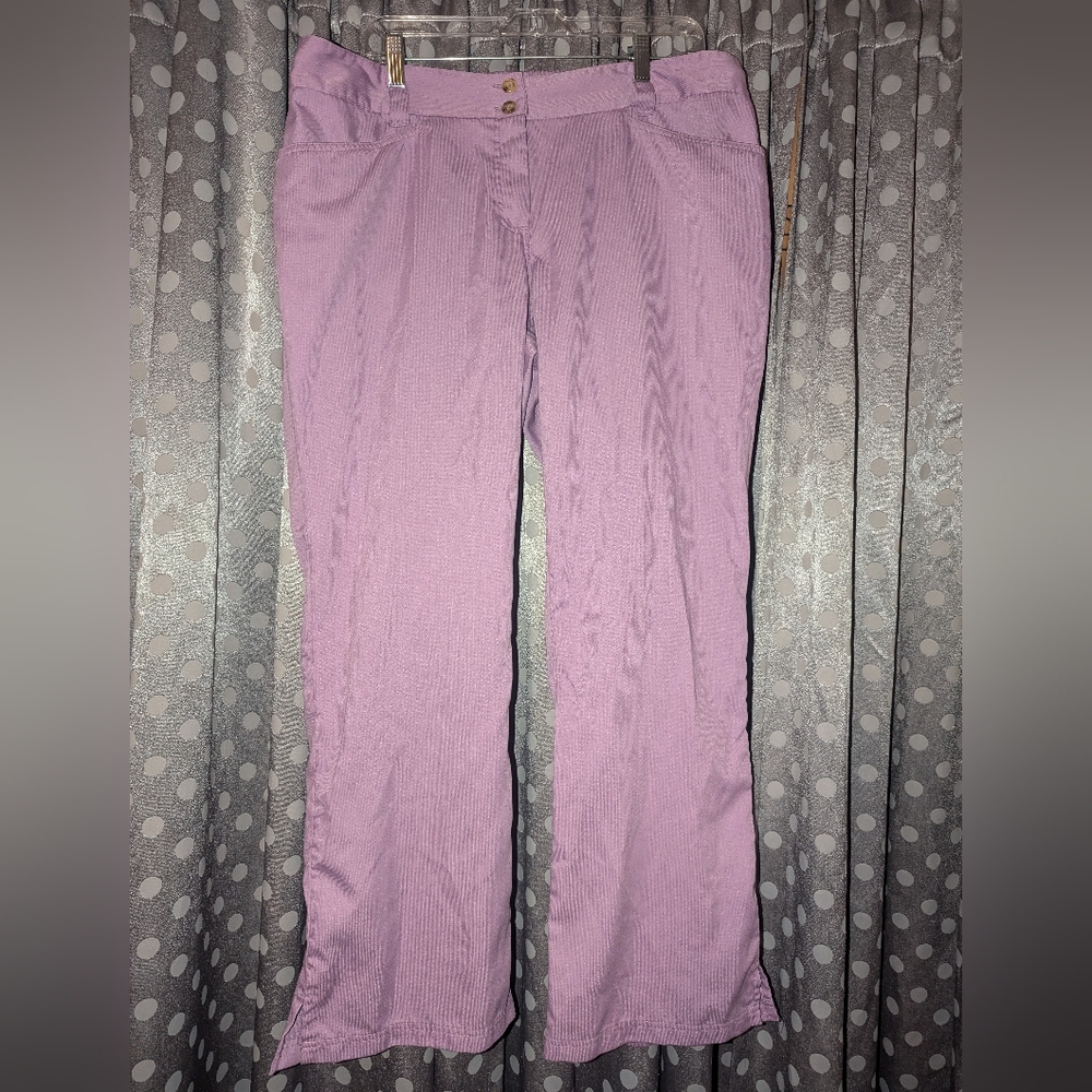 CLASSIC CORD Button Up Corded Lilac Scrub Pant XL